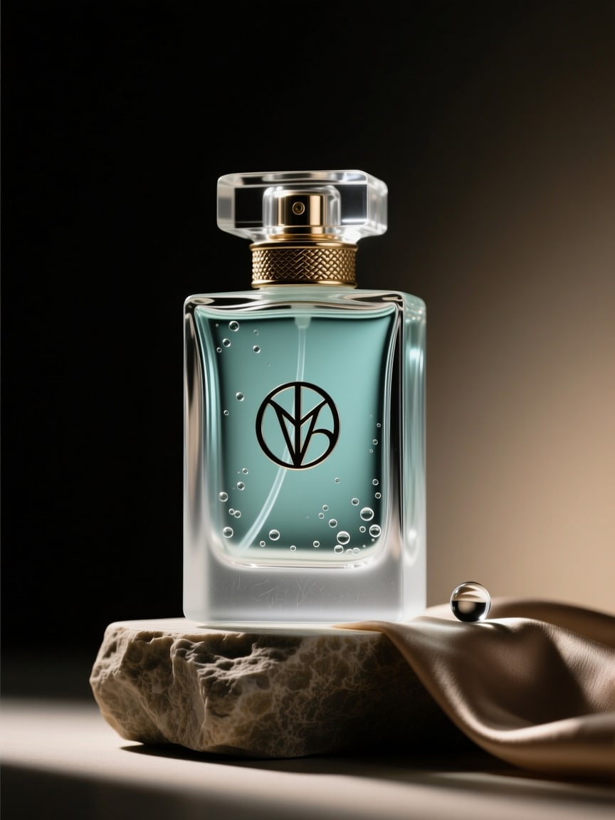 A product still of a glass artifact, rendered by McLeuker AI